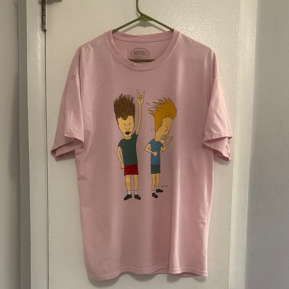 Pink Graphic Beavis and Butt-Head Men’sT-Shirt - Picture 1 of 3